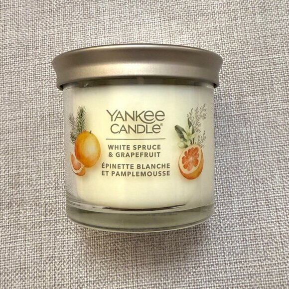 Yankee Candle White Spruce and Grapefruit Jar Candle 4 oz Lid for Spa Dorm Bath - Picture 6 of 6